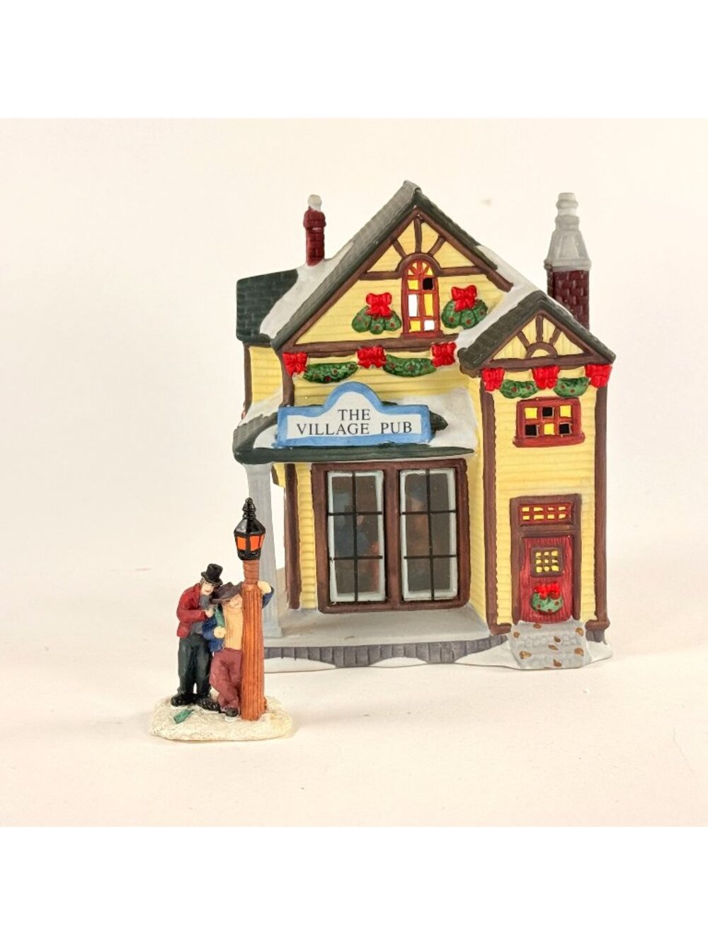 Vintage Merry Brite Porcelain Village Pub Christmas Building Decor No Lights